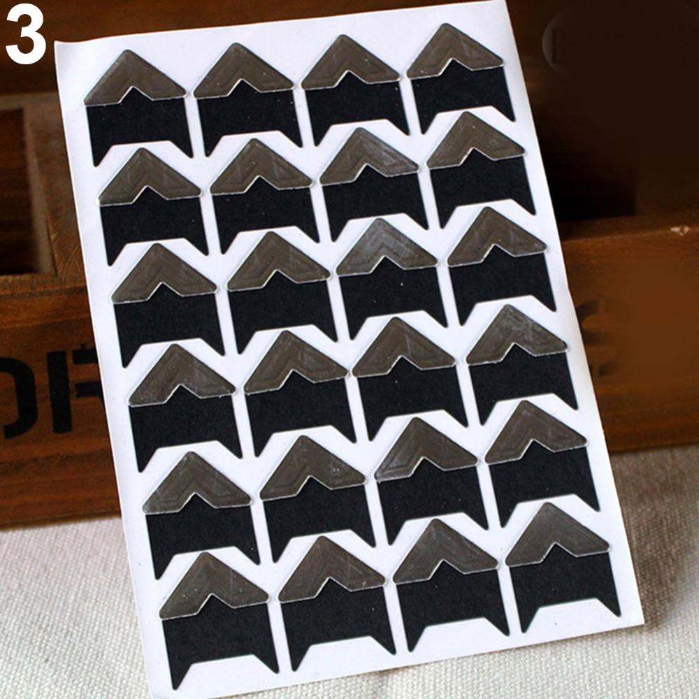 120 Pcs/Lot 5 Sheets Vintage Corner Kraft Paper Stickers For Photo Albums Decor DIY Retro Sticker Frame Decorations Scrapbooking