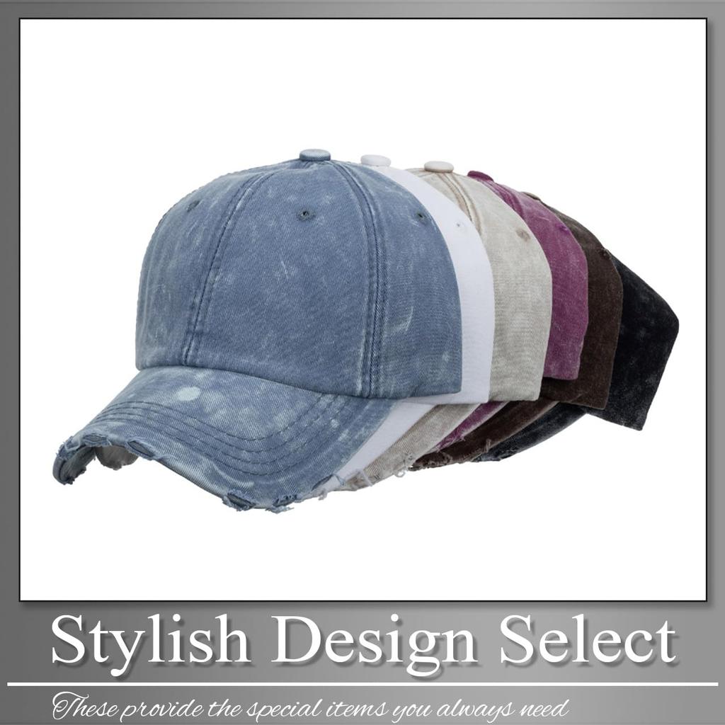 Buzz Selection BB Denim Brim Stylish and Cool Distressed Design for Men and CAP414 Cap, Cap, Women, (Black)