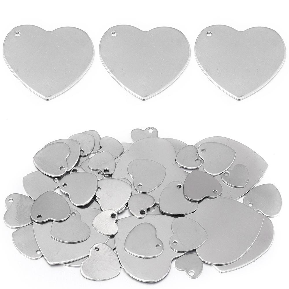 10pcs/Lot 10 14 18mm Heart Stainless Steel Charms for Jewelry Making Logo Small Heart Charms Pendant DIY Bracelet Necklace