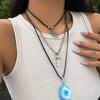 Trendy Blue Eye Necklace Eye Catching Resin Charm Necklace Pendant Necklace