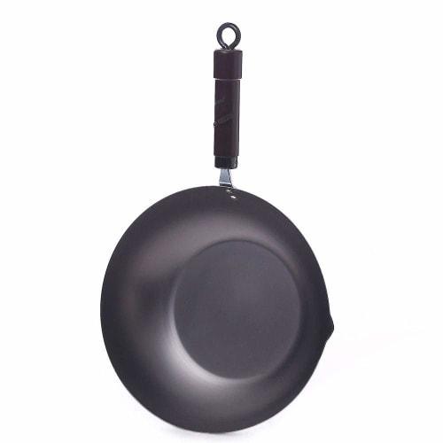 River Light Extreme Iron Frying Pan, Deep Stir-Frying Pan, 30cm, Iron Nitride Finish, Induction Compatible, Rust-Resistant, Wok, Made in Japan, K1430
