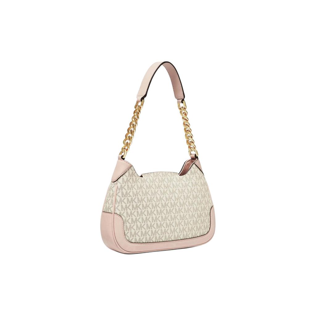 Michael Kors MK Hally Chain Logo Vintage Color Block Leather Shoulder Bag Women shoulder bag Vanilla-White 30F1G2HL1B-173