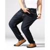 Elastic High Stretch Loose Fit Jeans for Men Plus Size Fat Big Pants XL Optional Comfortable