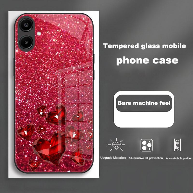 Shockproof Tempered Glass Case For Samsung Galaxy A56 A36 A26 A16 A06 5G Phone Back Cover Luxury Shell Coque Full Lens Protector