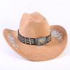Popular European and American Classic Suede Western Cowboy Hat Men's and Women's Big Brim Embroidered Outdoor Sun Hat