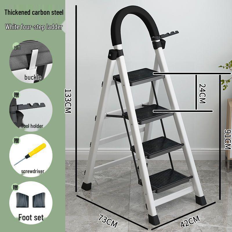 Fengrong Multi-Functional Telescopic A-Frame Step Ladder (Carbon Steel)