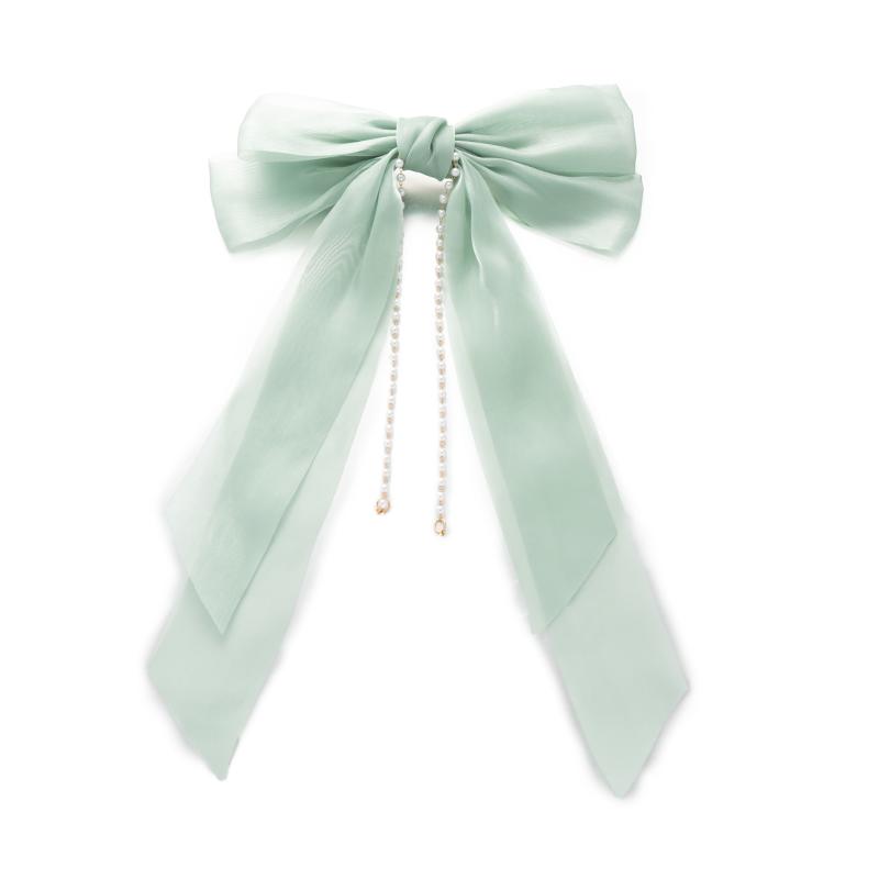Elegant rosettband hårnål för kvinnor långa tofsar pärlnål rosett fläck hårspänne retro pannband flickor håraccessoarer