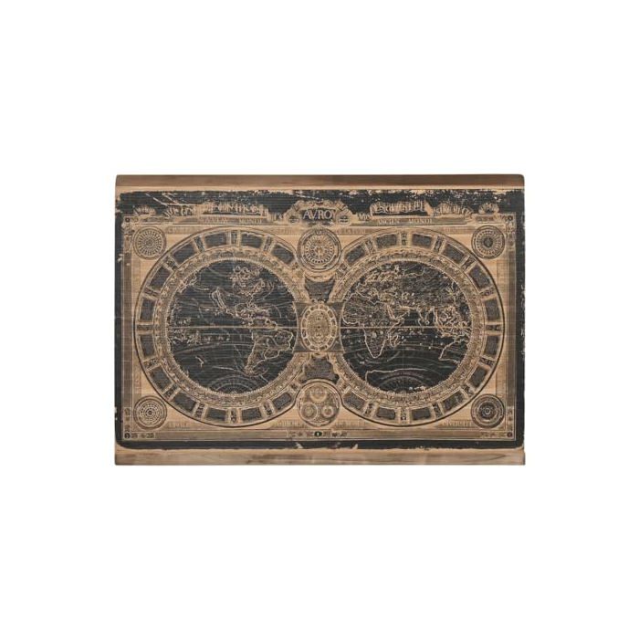 World Map Wall Decoration - Home ESPRIT - 151x13.5x7 Cm - Multicoloured - Matte - Wood - World Map - Rectangular