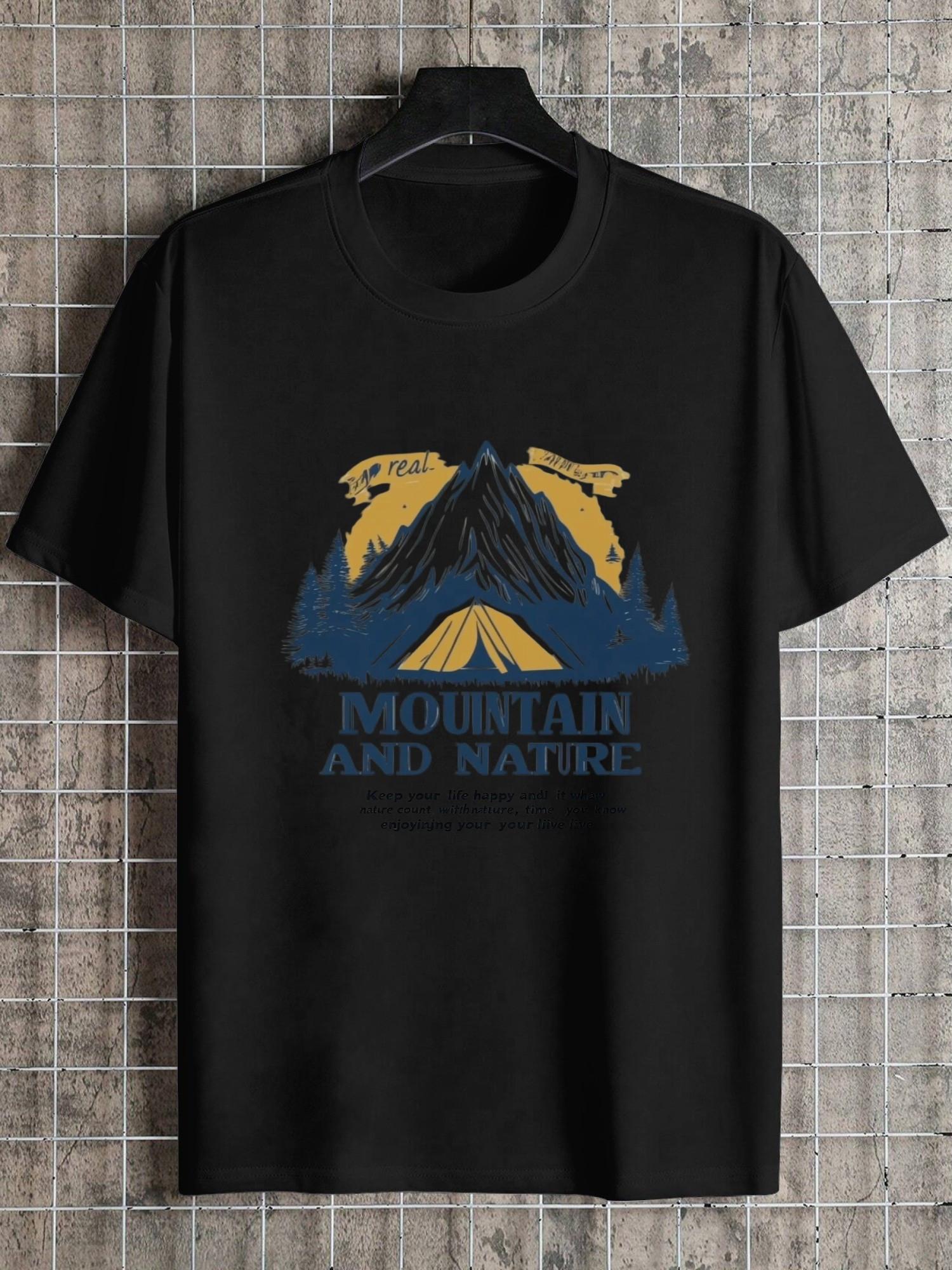1pc Mountain and Nature Adventure T-shirt XXL