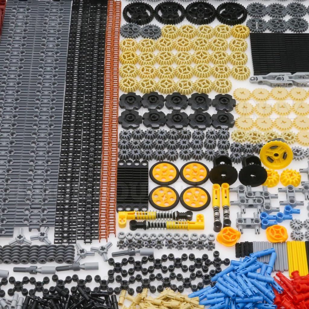 BrickBounty 846 Pcs Technic Parts Compatible with Technic Lift MOC STEM Replacement Kit for Technic Building Blocks Sets, Tires, Wheels, Frames, Arms,