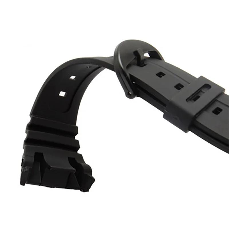 waterproof watch band For Casio 3239 W-96H-1A 2A 9A special silicone strap electronic watch chain accessories black 18mm