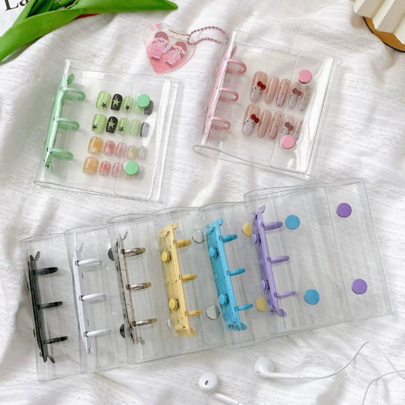 Nagelkunststück Falschnagel Aufbewahrungsbuch Doppelschnalle 3 Löcher Kartenclip Displaytafel DIY Einfaches Album Aufbewahrungsbuch