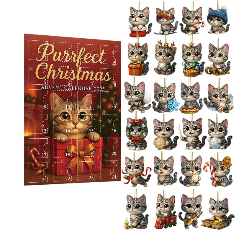 24 Days Christmas Countdown Calendar With Cute 2D Pet Ornaments Xmas Tree Decoration  Year Advent Calendar Surprise Blind Box