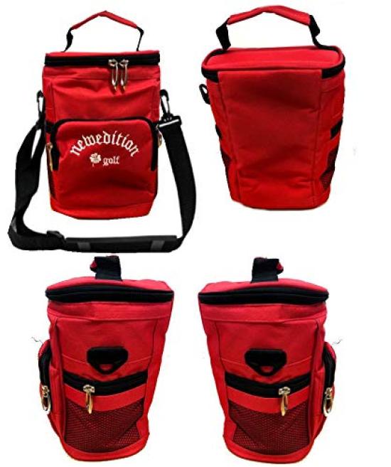 New Edition GOLF® Golf Round Pouch, Insulated Soft Cooler Box NEG-680 (Red)