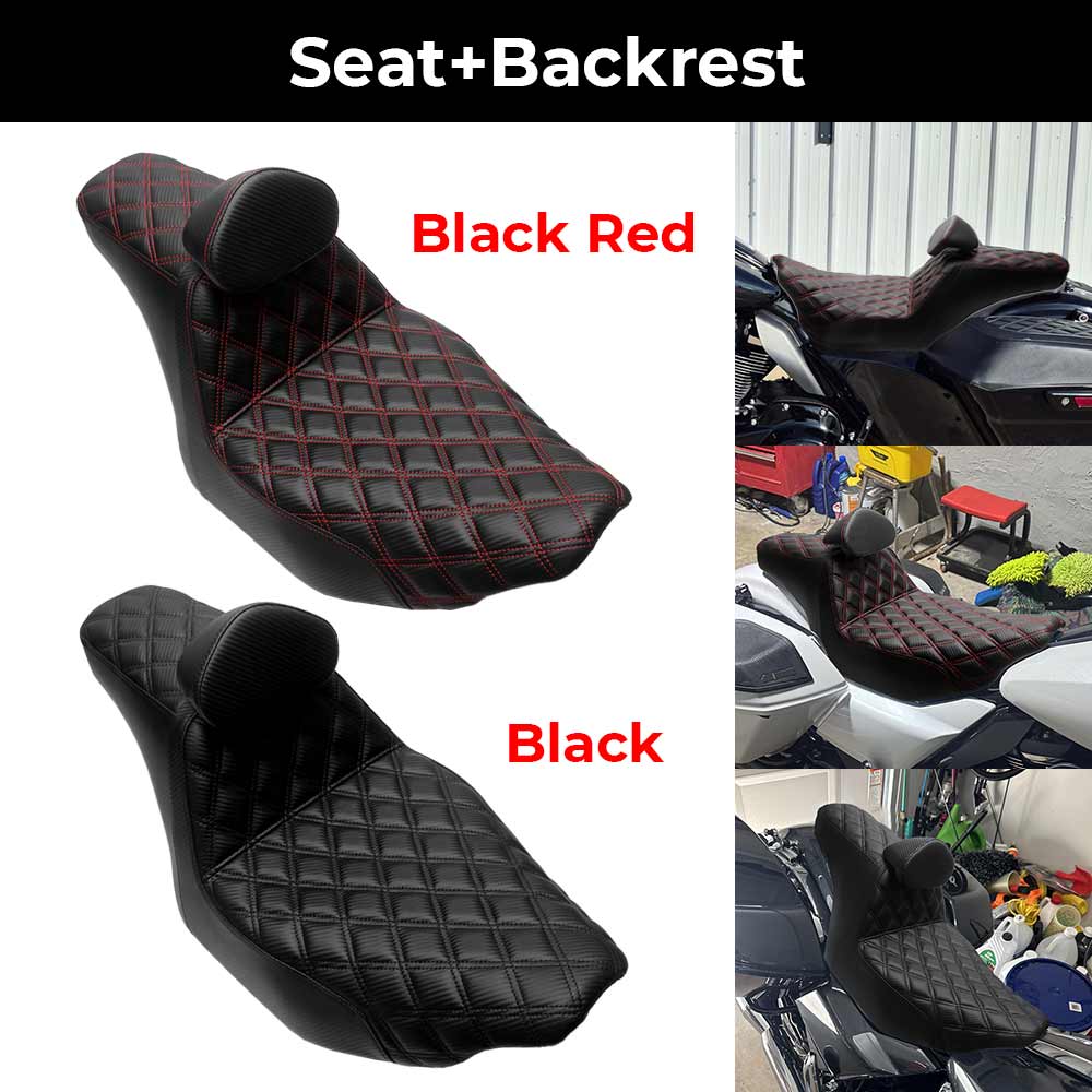 1 PC Black Rider Passenger Seat With Backrest Cushion Motorcycle For Harley Touring Road Glide CVO ST FLTRXSTSE 2024 2025 2026