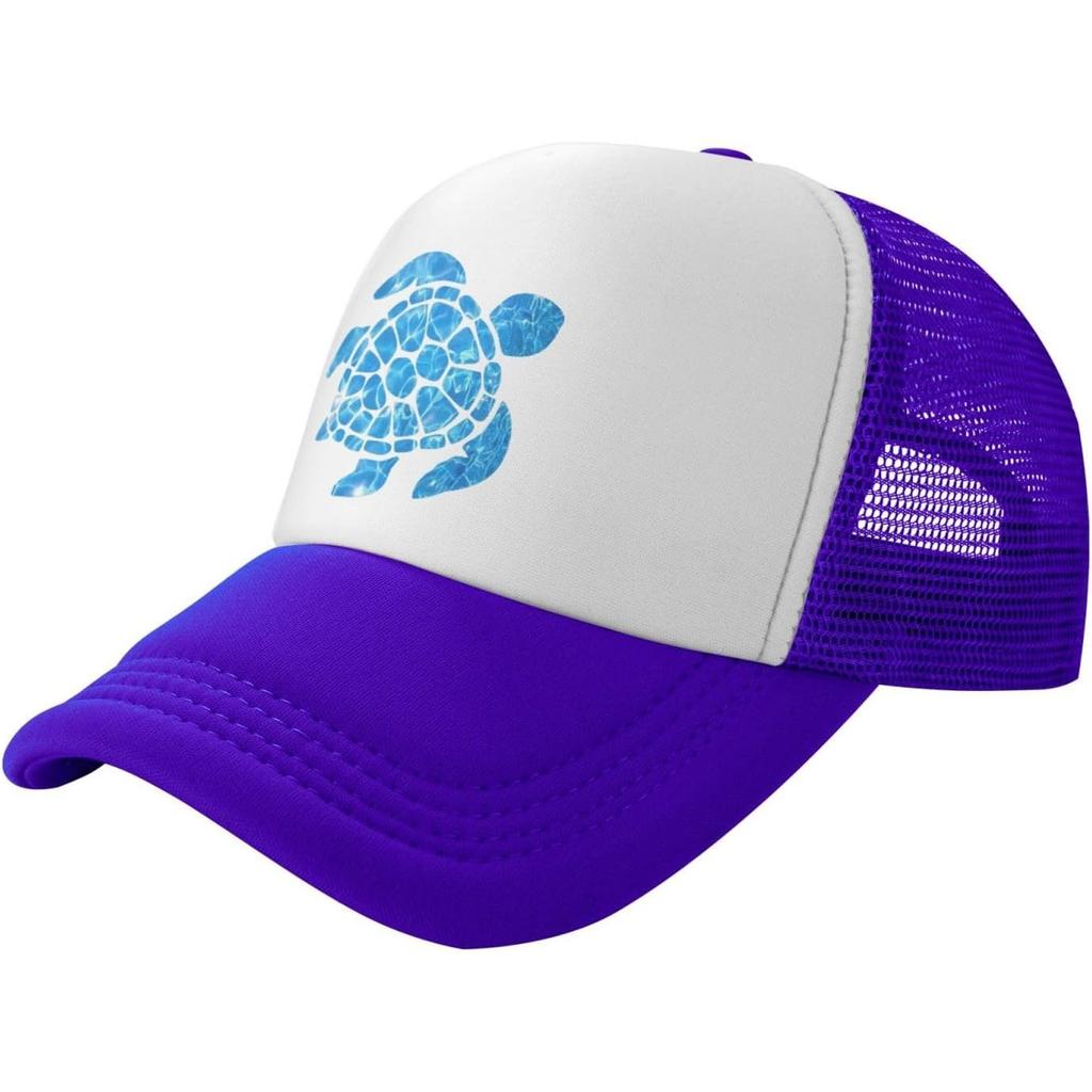 Sea Turtle Water Pattern Trucker Hat Unisex Casual Adjustable Mesh Snapback Cap