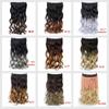 Clip invisibile in capelli sintetici lunghi lisci, parrucca lunga 24 pollici con sfumature ondulate, aggiunge volume