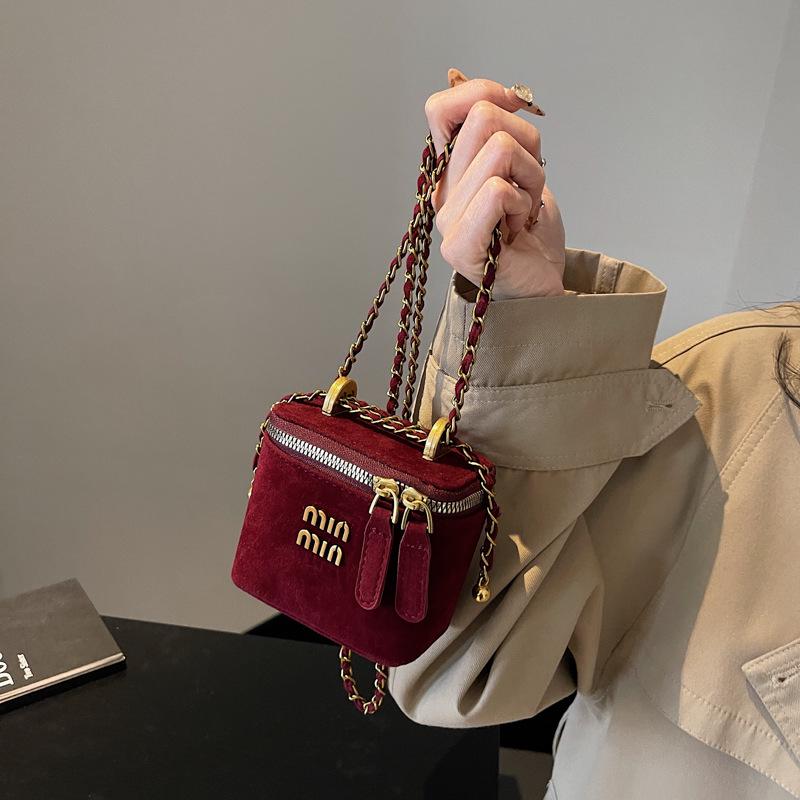 Winter 2024 Retro Frosted Mini Box Bag - Trendy Crossbody Coin Purse