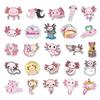 10/30/50pcs Funny Cute Pink Animal Axolotl Stickers Cartoon Decoration Decal Toy DIY Motorcycle Helmet Car Graffiti Sticker Pack