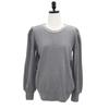 Shiz Madam Women S Pearl Necklace Decoration Balloon Sleeve Knit Top T57213