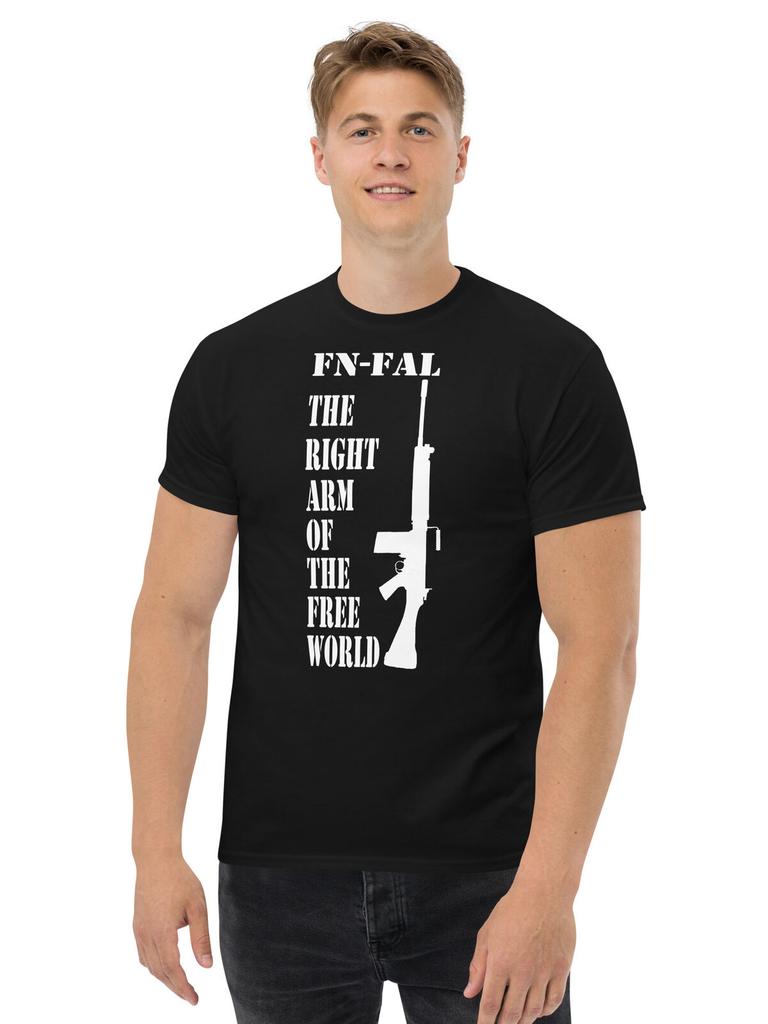 FN FAL Kampfgewehr Nato Britisches L1A1 Militärwaffe T-Shirt 100% Baumwolle Rundhals Kurzarm Sommer Freizeit Herren T-Shirt Größe S-3XL