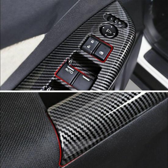 4x Carbon Fiber ABS Window Lift Panel Switch Cover Trim FOR HONDA CR-V CRV 12-16