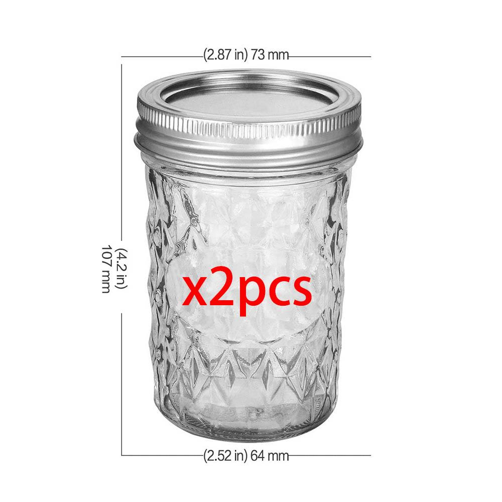 

Mason Jars 8 OZ, 240ml Canning Jars Jelly Jars With Regular Lids, Ideal for Jam, Honey, Wedding Favors, Shower Favors
