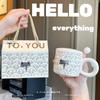 Souvenir Girls Cute Ceramic Mug with Lid Couple Water Cup Creative Practical Cup Men's Coffee Cup Gift