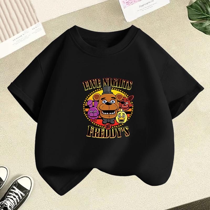 Five Nights Freddys Kids TShirt Cartoon Printed Boy Short Sleeve Tops FNAFs Girl Clothes Summer Breathable Baby Birthday Gifts