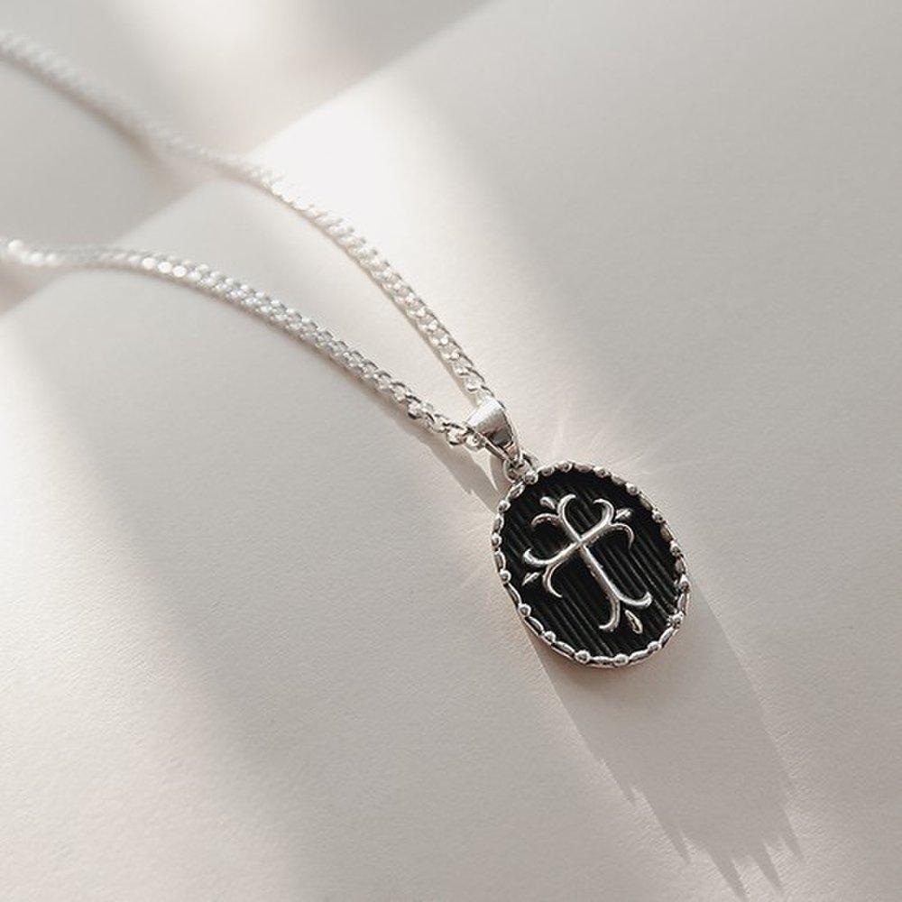 

Bydaisy 02Bn0350 Cross Curb Chain Silver Long Necklace