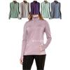 And Winter Women's Lengthened Plus Size Outdoor Sports Running Quick-Drying Elastic Fleece-lined Half Pull Stand-up Collar Long Sleeve T-shirt 597