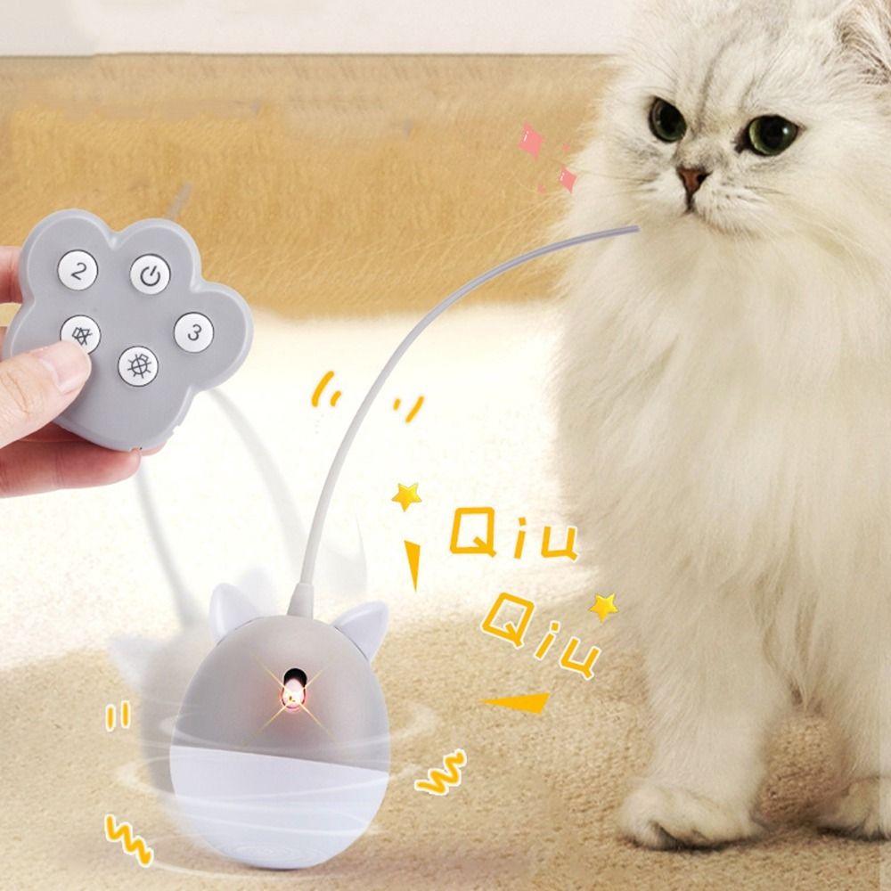 USB Rechargeable Automatic Interactive Cat Toy Tumbler Teasing Cat Stick  Teasing Cat