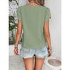 Women's T-shirt, Summer Plain T-shirt with Slant Neck and Short Sleeves
