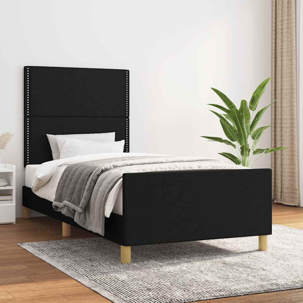 Bed Frame without Mattress Black 80 x 200 cm Fabric