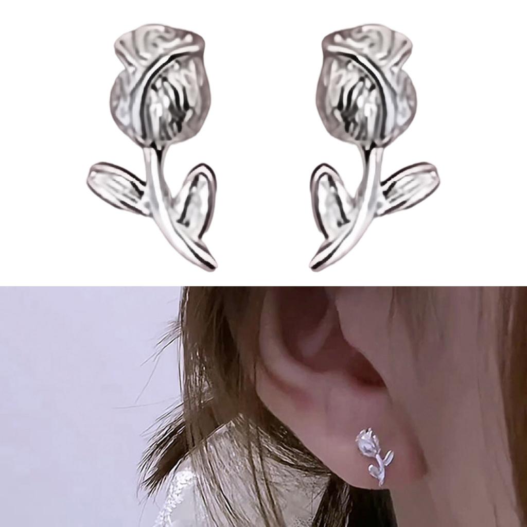 Elegant Tulip Flower Stud Earrings For Women Lightweight Copper Jewelry Perfect Gift For Birthday Anniversary