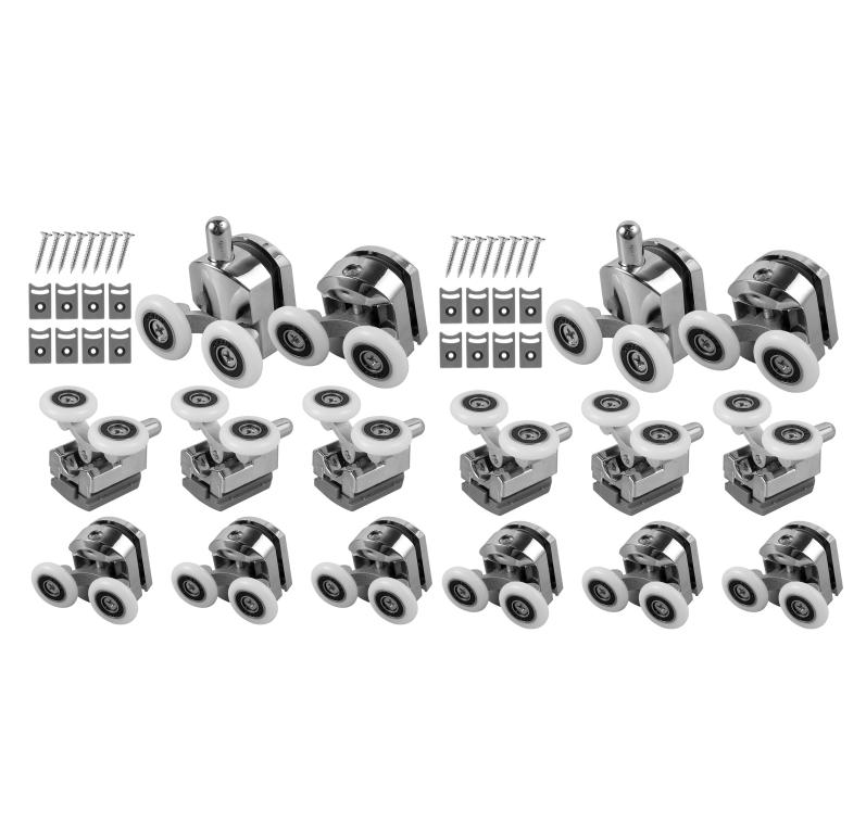 8Pcs 23mm Aluminum Alloy Top Shower Door Rollers Pulley Bathroom Sliding Glass Door Wheels Sliding Door Wheels Rollers Bathroom