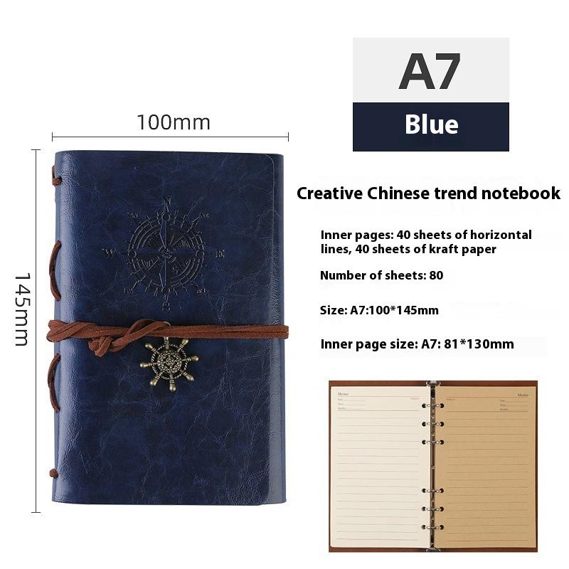 Vintage Pirate Ship Notebook Travel Diary Loose-leaf Notepad