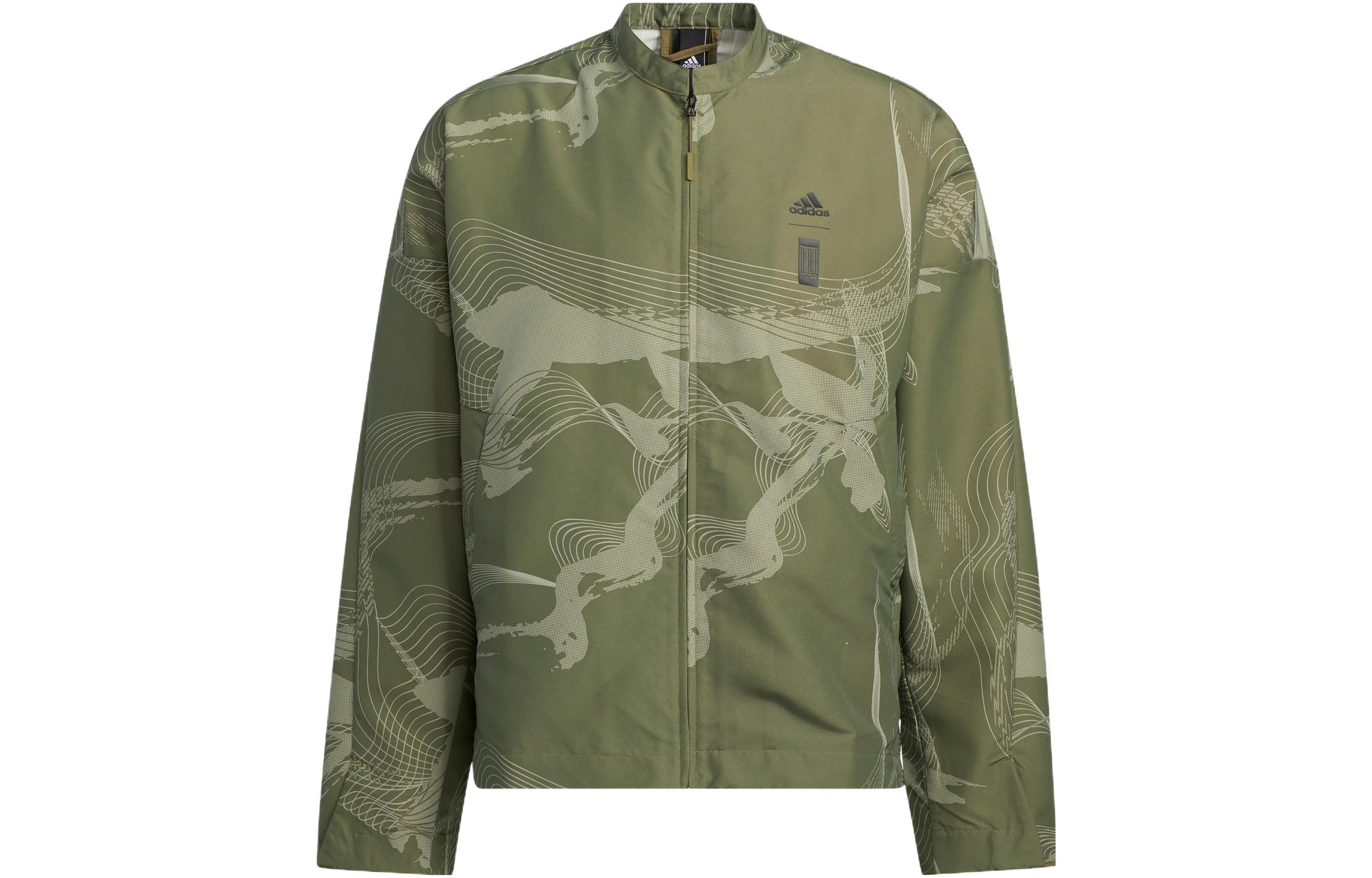 Adidas Jackets Men s Green Stand Collar Moderate Other HE5151 XL
