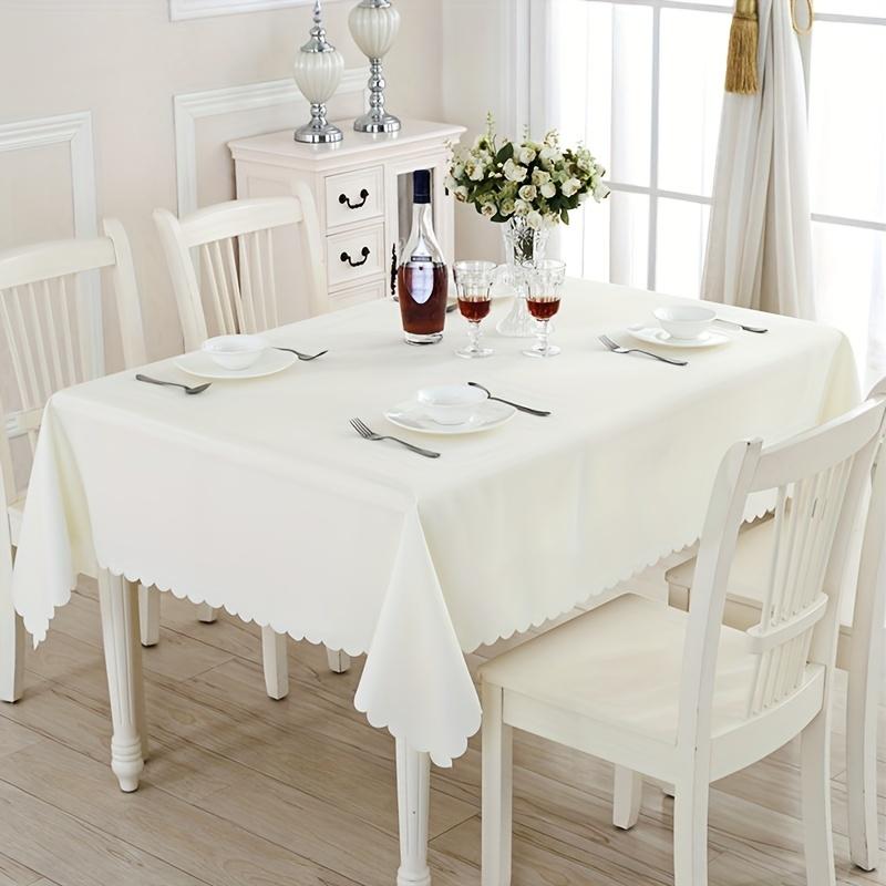 100% Polyester Tablecloth, Kitchen, Restaurant, Party, Holiday Table Decoration, Solid Color Tabletop Cover, Natural Fabric