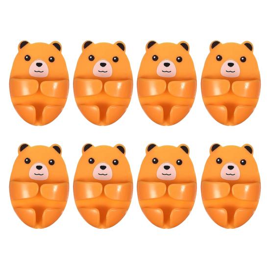 Socket Hanger Cartoon Bear Design Socket Holder Self-Adhesive No-Punch Wall Socket Holders Cable Management