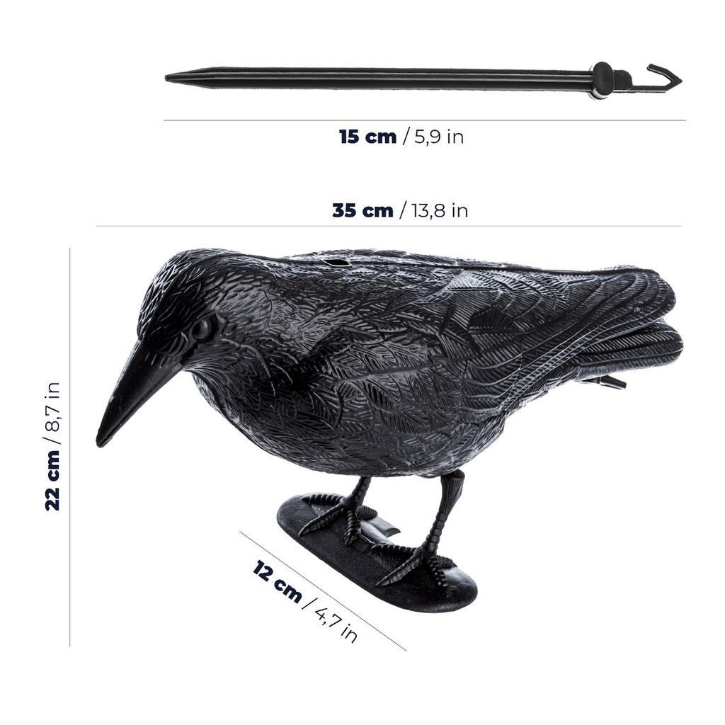 KADAX Kruk Odstraszacz Ptaków Gołębi szpaków Duży Na Balkon Ptaki XXL