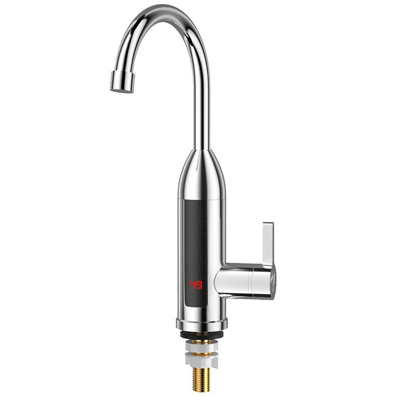 3000W Electric Water Heater Kitchen Faucet Instant Hot Water Heater Faucet Hot Cold Water Dual-Use LCD Display Instant Heating EU Plug