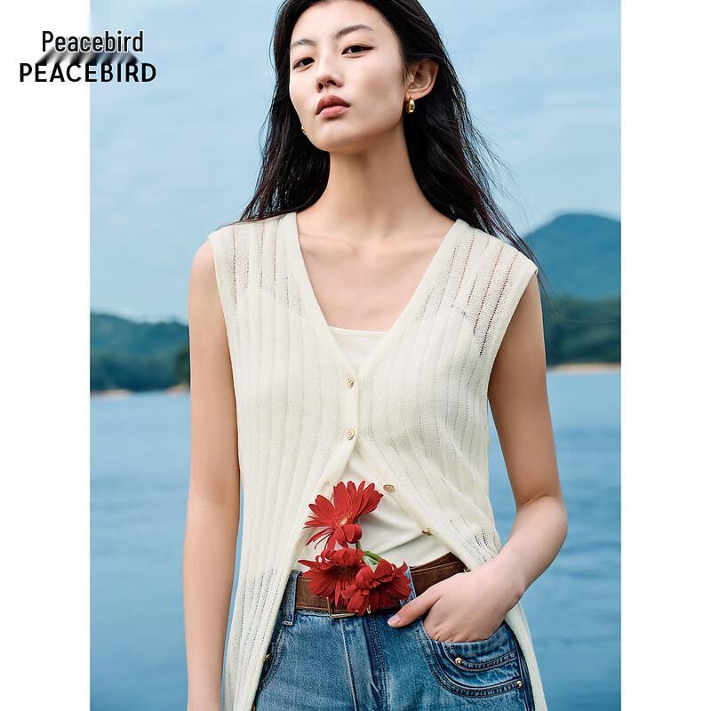 PEACEBIRD Women s Sleeveless Knit Cardigan L