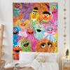 Anime Cartoon SSesame SStreets Colorful Tapestry Wall Hanging Bohemian Wall Tapestries Mandala Wall Hanging Sheets
