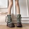 Jeans Tube Boots Thick-soled Small British Martin Boots Summer Pile Short Boots