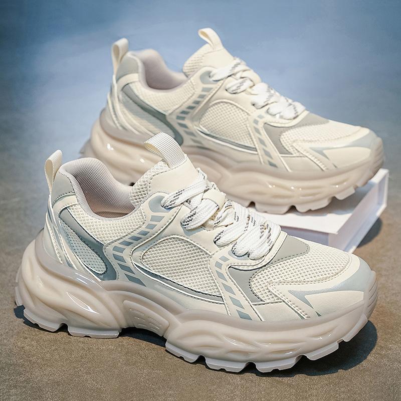 Chunky Sneakers Four Seasons Breathable Lightweight Soft Sole Outdoor Racing Running Shoes Casual Anti Slip Speed Sports Shoes