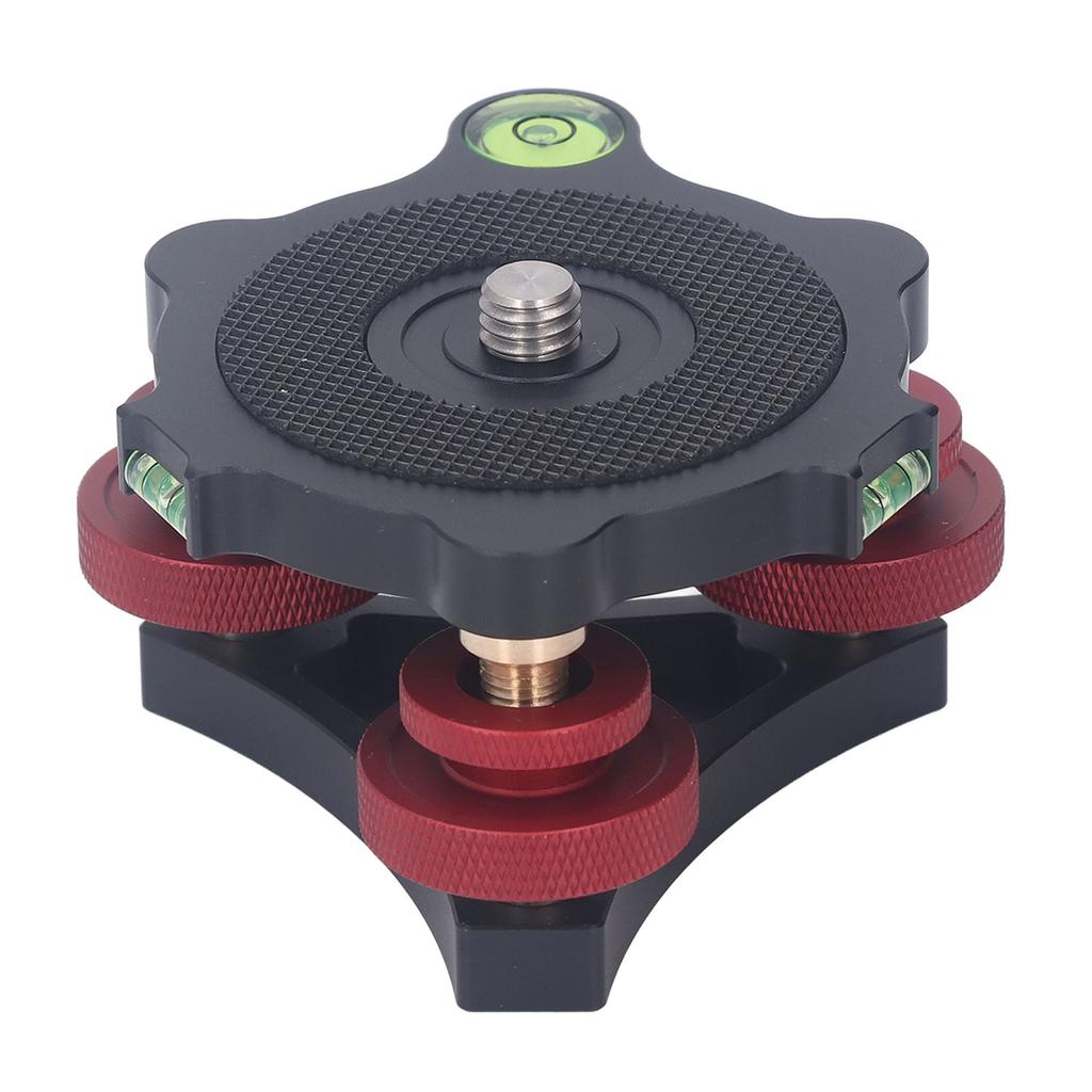 Tripod Head Leveling Base Camera Leveler Aluminum Alloy 3 8 Inch Thread Precise 3 Bubble Level Triple Wheel Leveler for