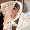 Fashion Lace Triangle Headscarf Romantic Summer White Woven Floral Lace Hair Scarf Wraps Travel Photo Headband Hair Accessories