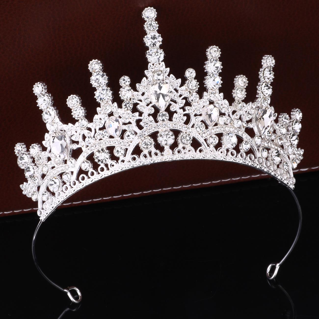 

Princess Crystal Crown Tiara Girls Birthday Headband Performance Catwalk Dress Accessories Queen Queen Crown