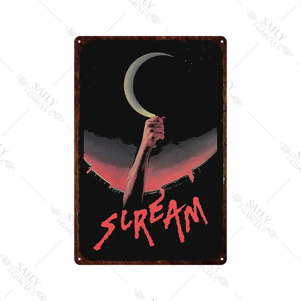 Scream Dead Horror Film Metal Tin Sign Posters Movies American Wall Art Metal Plates Man Cave Pub Bar Sign Metal Decor Plaques
